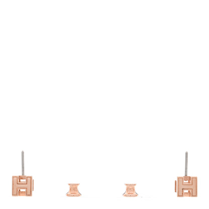 Hermes Rose Gold Lacquered Cage d'H Earrings White 3 of 5