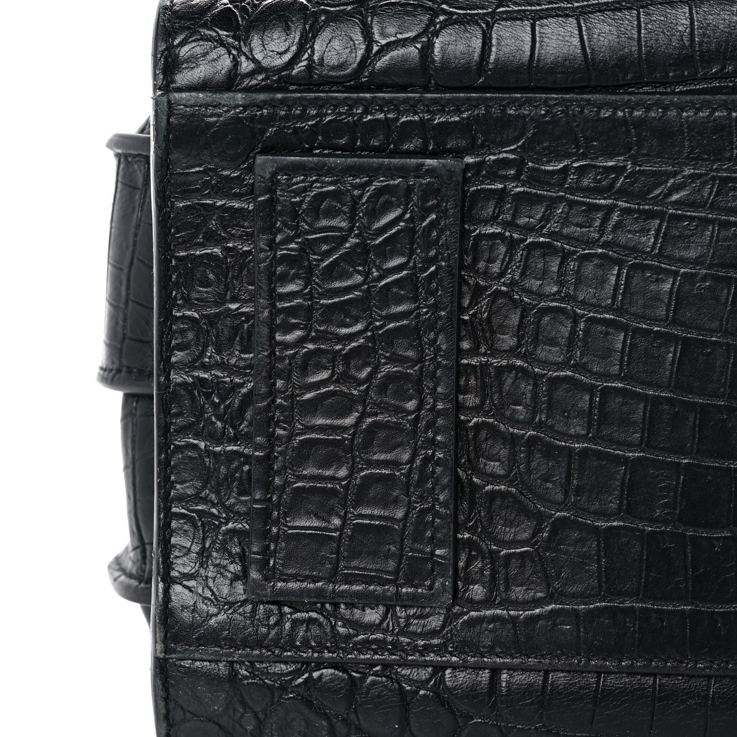 Calfskin Crocodile Embossed Small Supple Sac de Jour Black