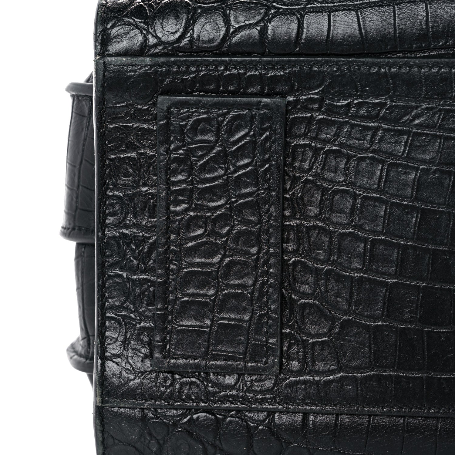 Saint Laurent Calfskin Crocodile Embossed Small Supple Sac de Jour Black 14 of 19