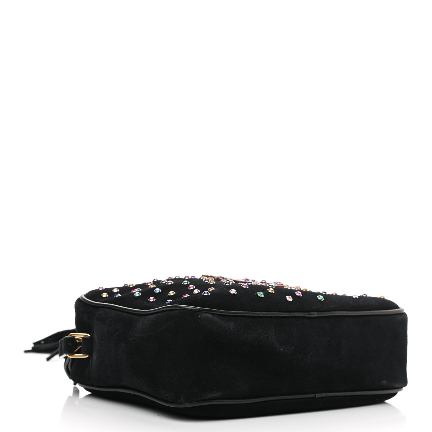 Saint Laurent Suede Crystal Camera Bag Black 4 of 10