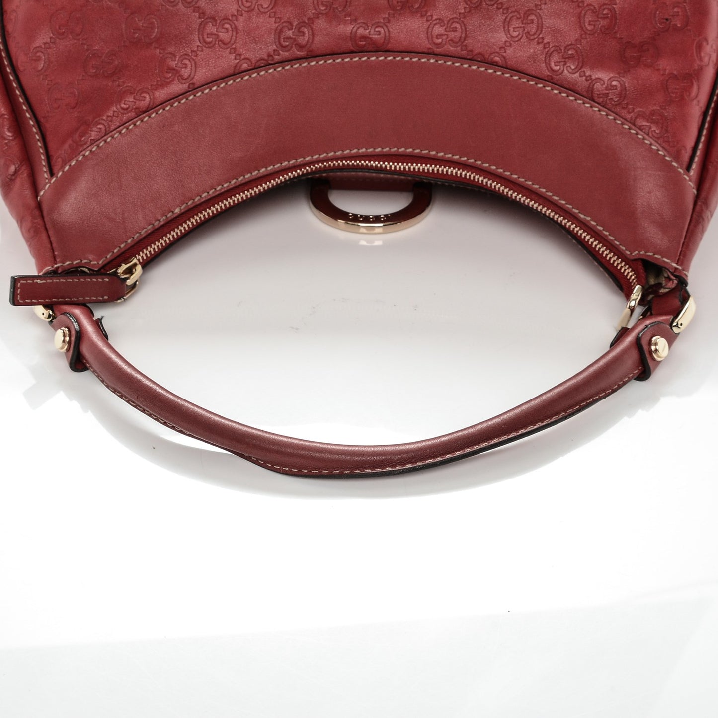 Guccissima Large D Gold Hobo Red