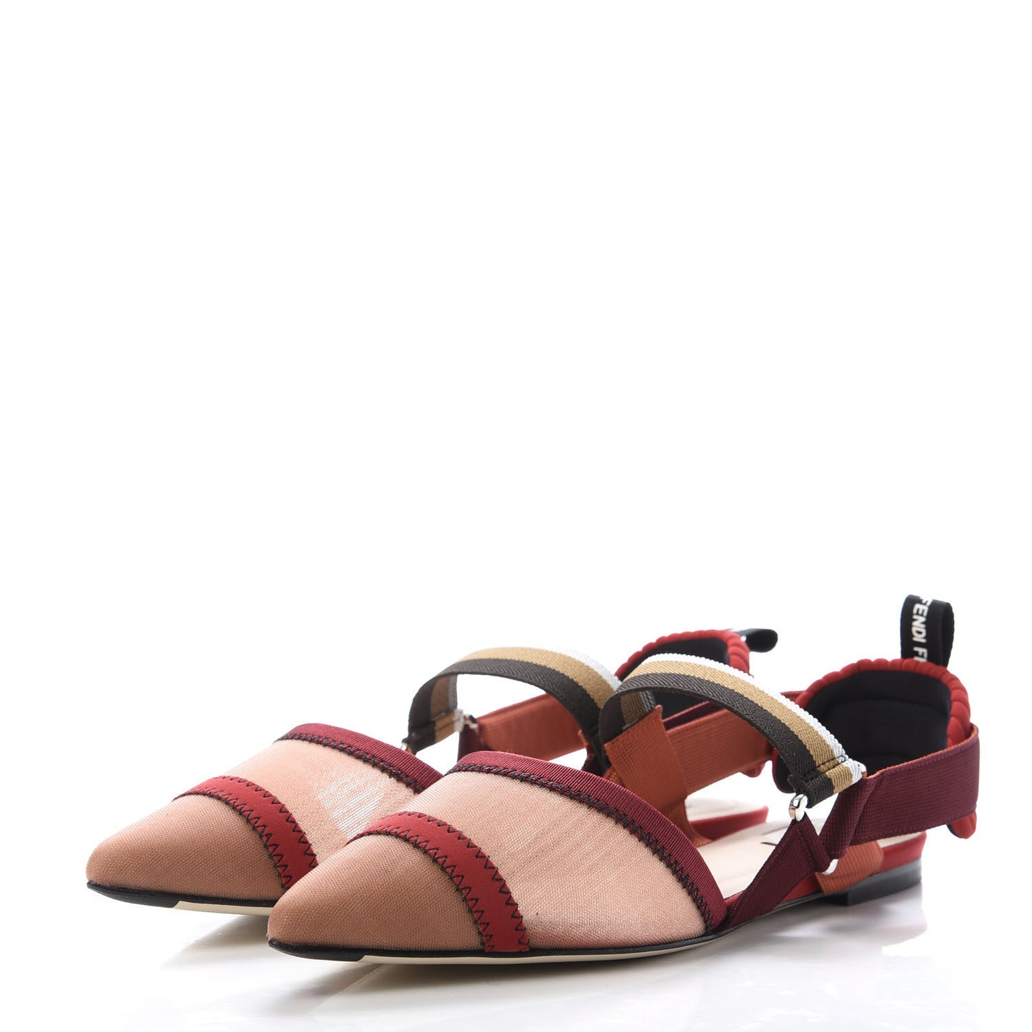 Technical Mesh Colibri Slingback Ballerina Flats 40 Fragola Mou Fango Ruggine