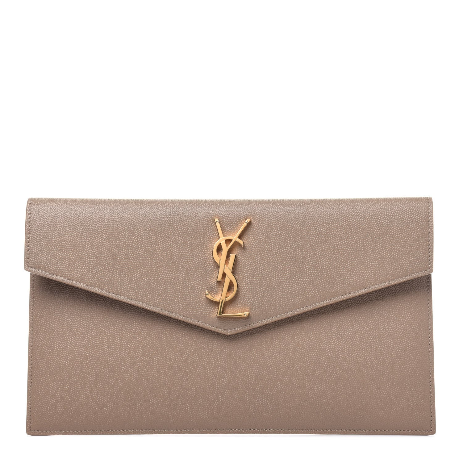 Saint Laurent Grain De Poudre Uptown Pouch Dark Beige 1 of 11