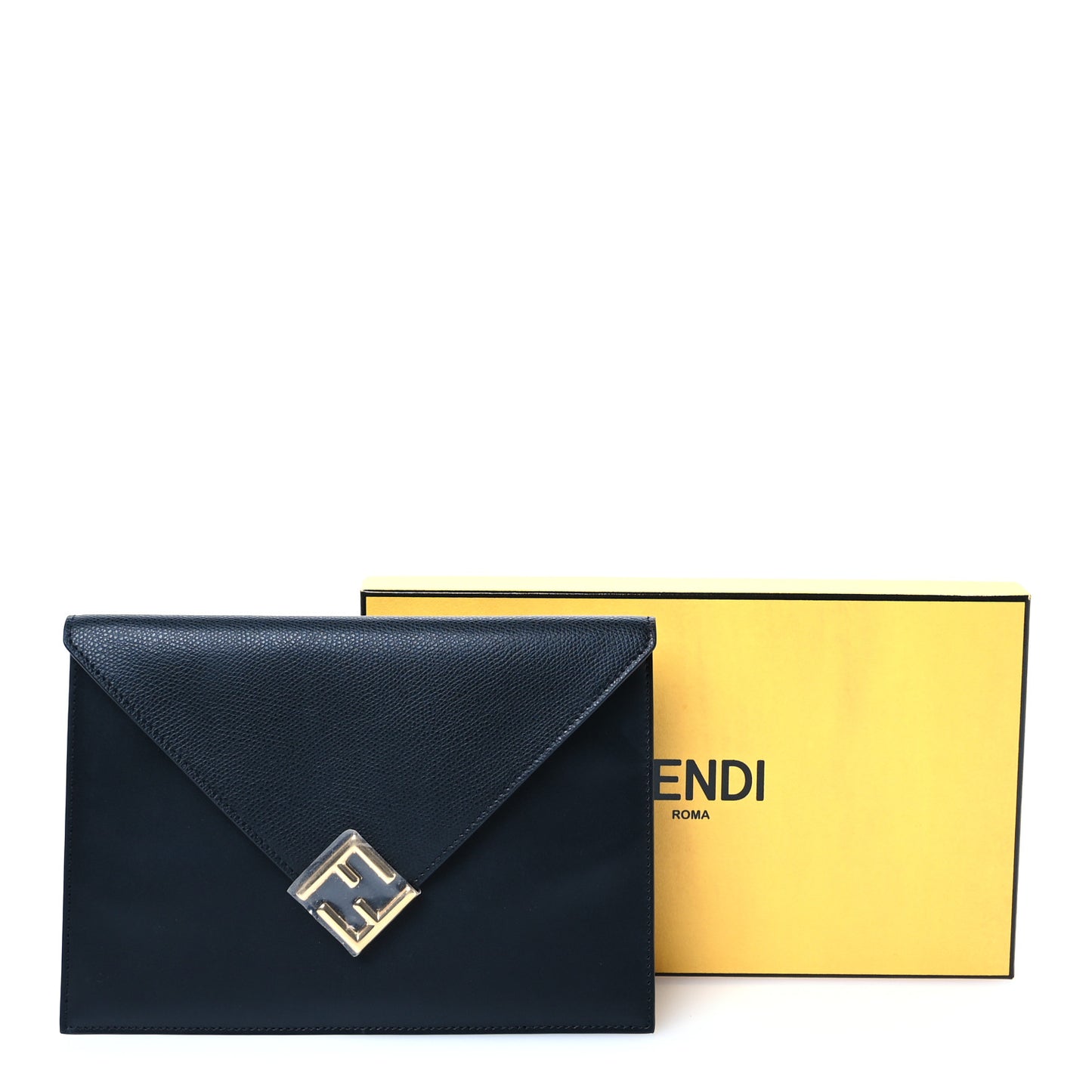 Vitello King Cruise FF Diamonds Flat Envelope Pouch Black