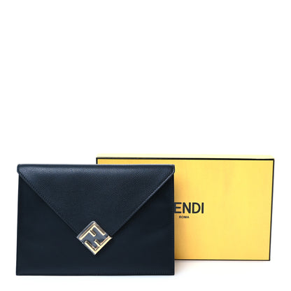 Fendi Vitello King Cruise FF Diamonds Flat Envelope Pouch Black 7 of 7