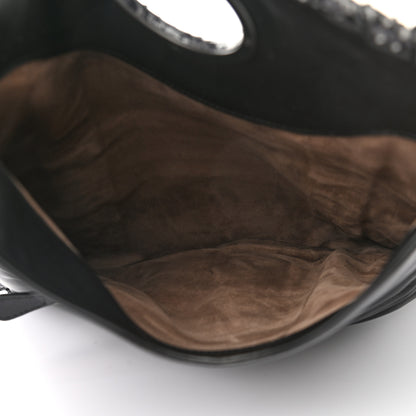 Bottega Veneta Snakeskin Turnlock Clutch Black 4 of 7