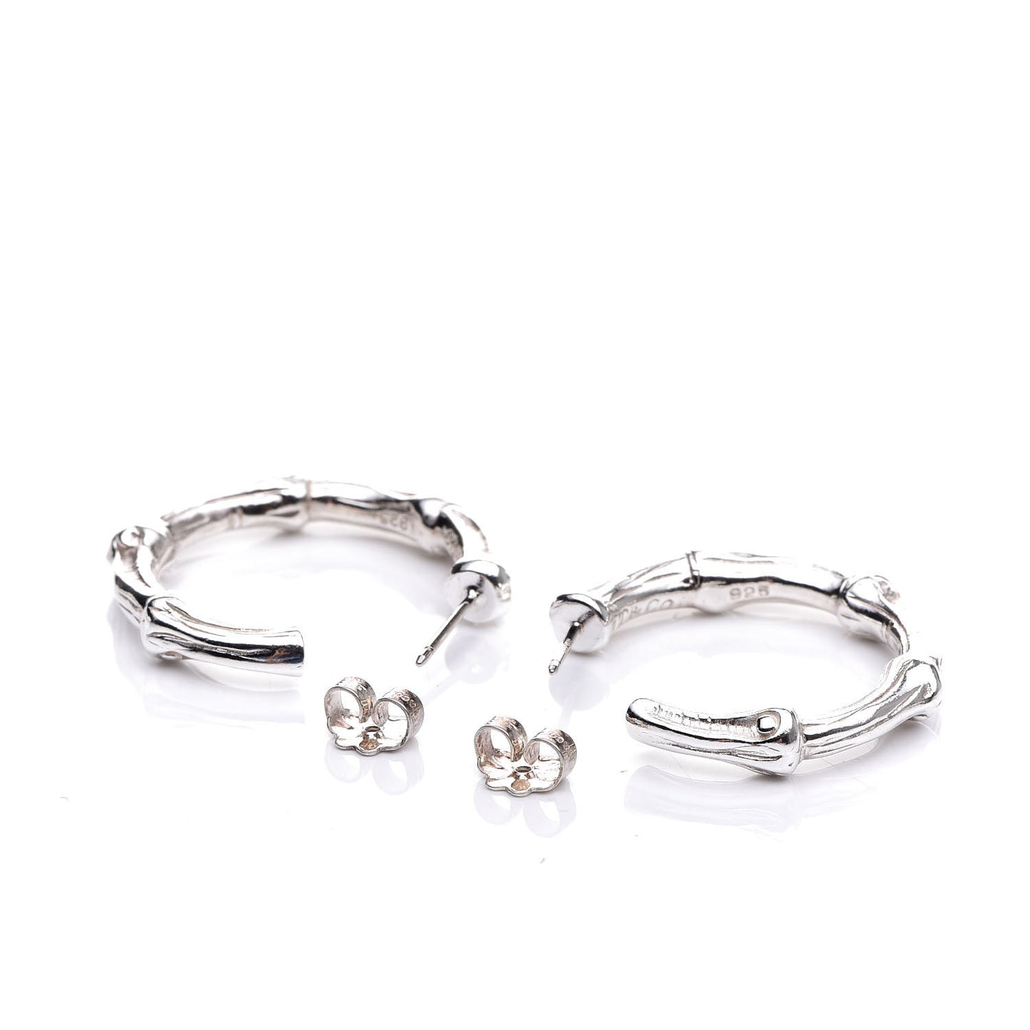 Sterling Silver Bamboo Hoop Earrings