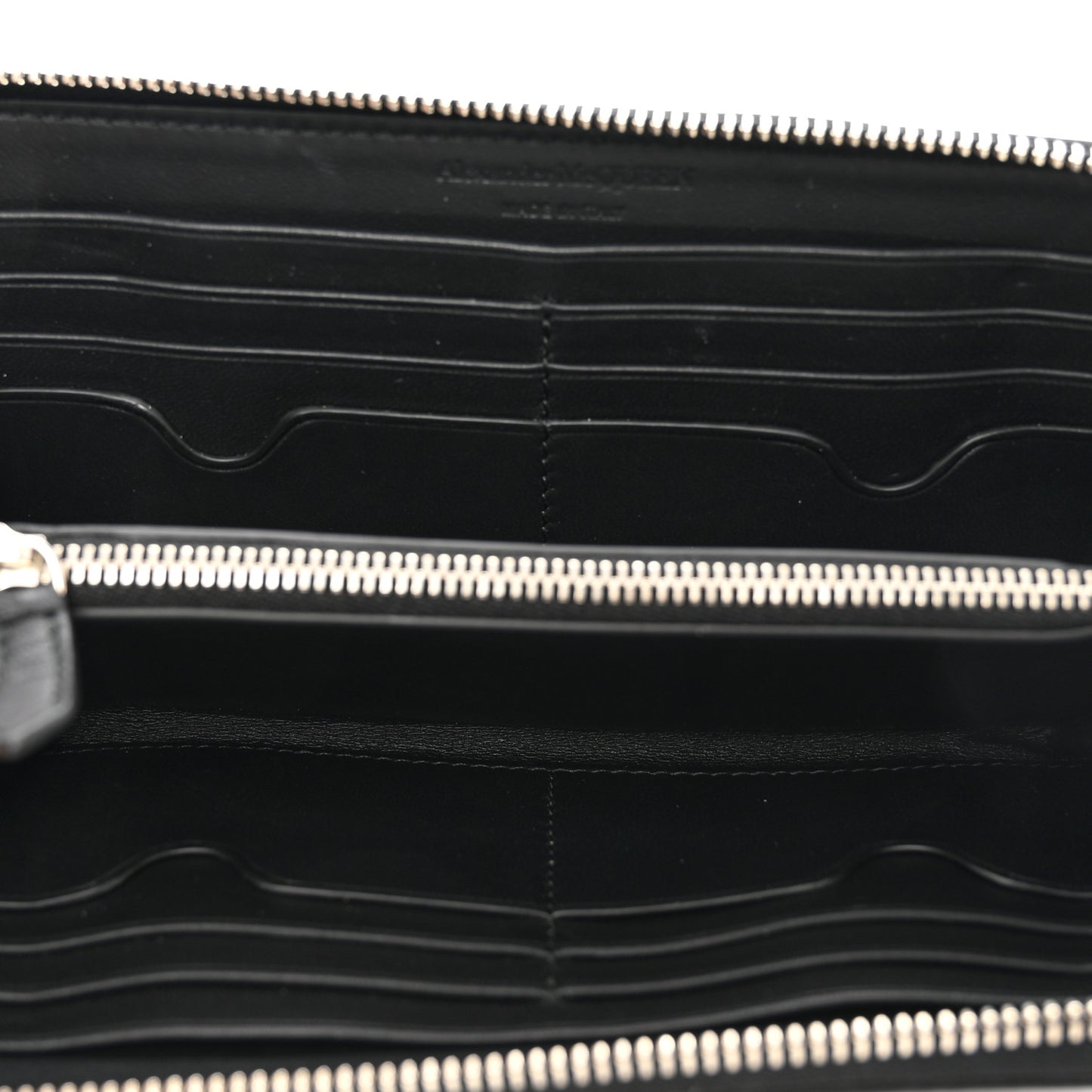 Pebbled Calfskin Skull Continental Zip Wallet Black
