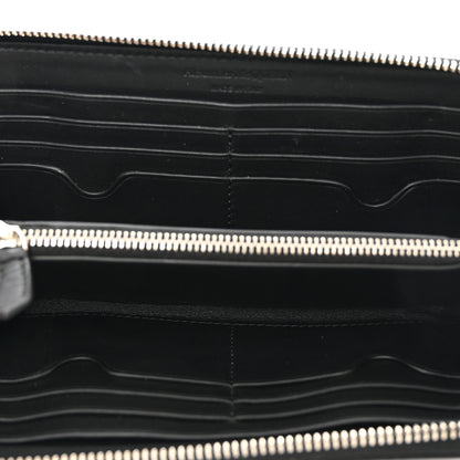 Alexander McQueen Pebbled Calfskin Skull Continental Zip Wallet Black 5 of 7