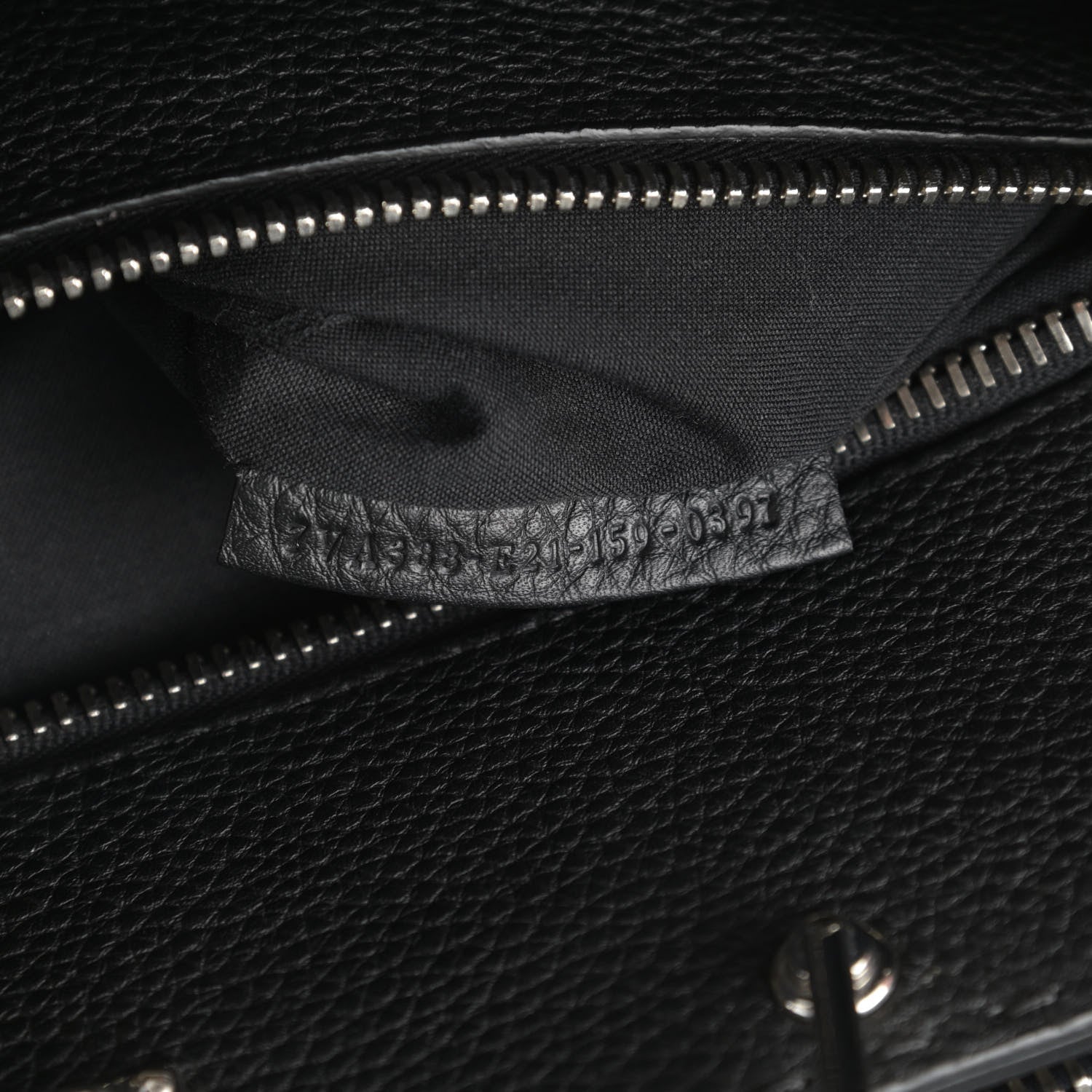 Fendi Cuoio Romano Selleria Bi-Color Large Mens Peekaboo Iconic Essential Satchel Lavagna Black 8 of 12