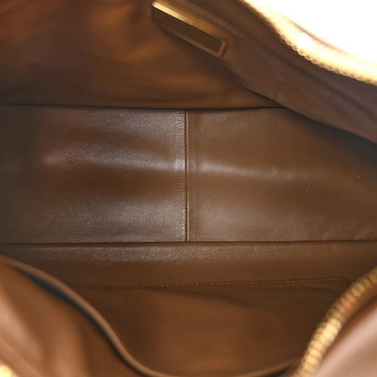 Prada Soft Calfskin Large Aimée Shoulder Bag Caramel 5 of 11