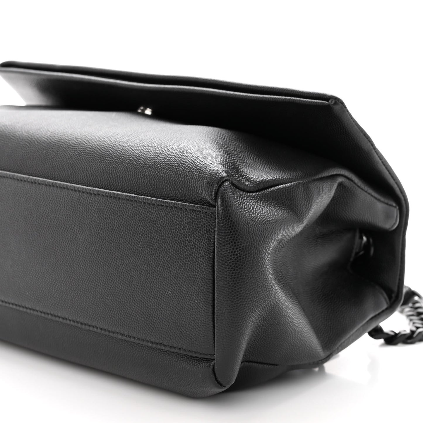 Grain De Poudre Medium West Hollywood Monogram Fold-Over Black