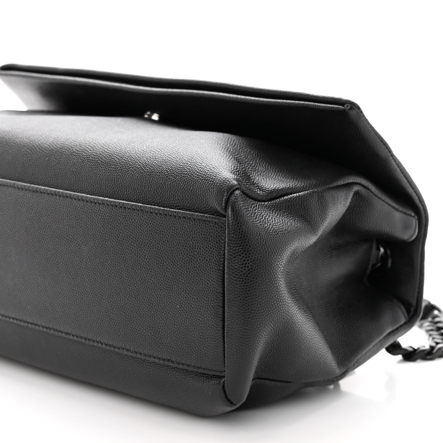 Saint Laurent Grain De Poudre Medium West Hollywood Monogram Fold-Over Black 9 of 9
