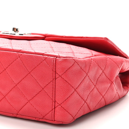 Chanel Washed Caviar Quilted Maxi Single Flap Fuchsia 10 of 10