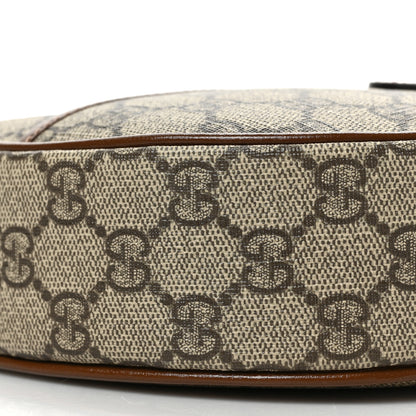 Gucci GG Supreme Monogram Azalea Calfskin Mini Retro Interlocking G Half Moon Bag Beige Ebony Brown Sugar 6 of 7
