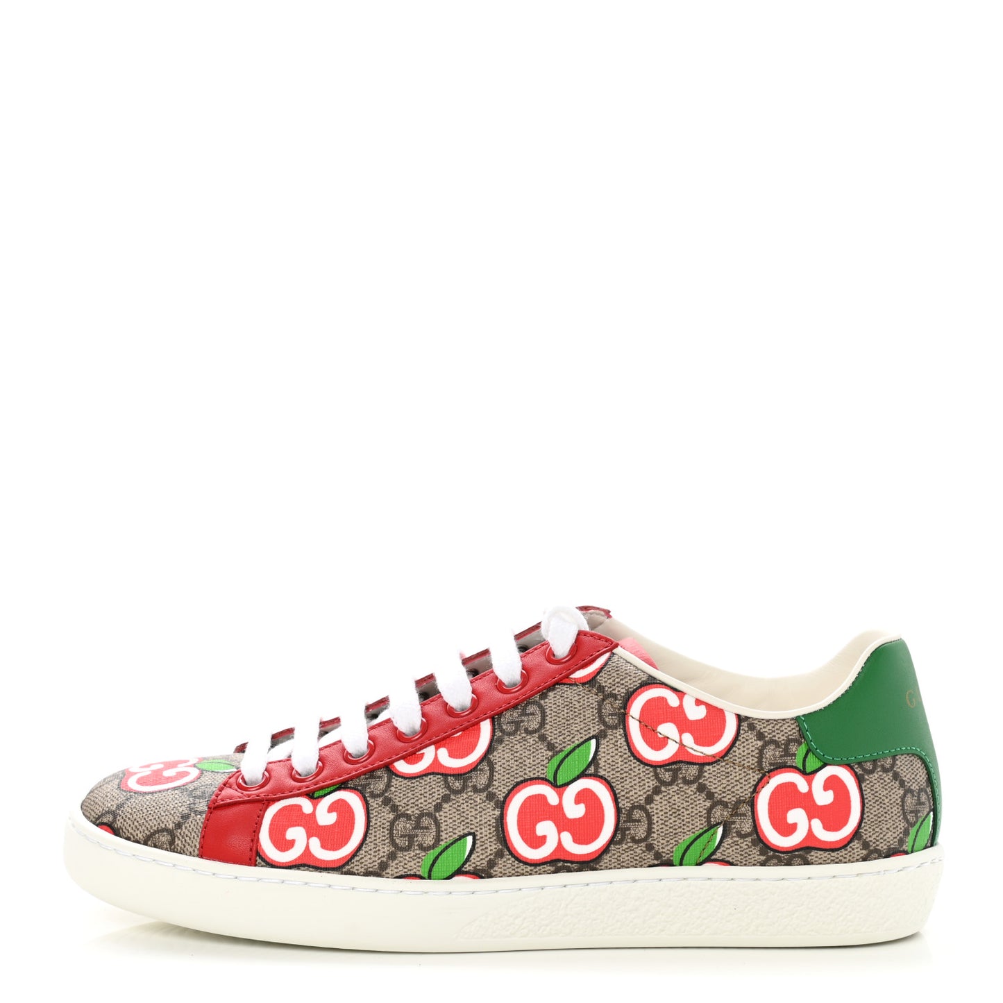 GG Supreme Monogram Apple Womens Ace Sneakers 35.5 Red