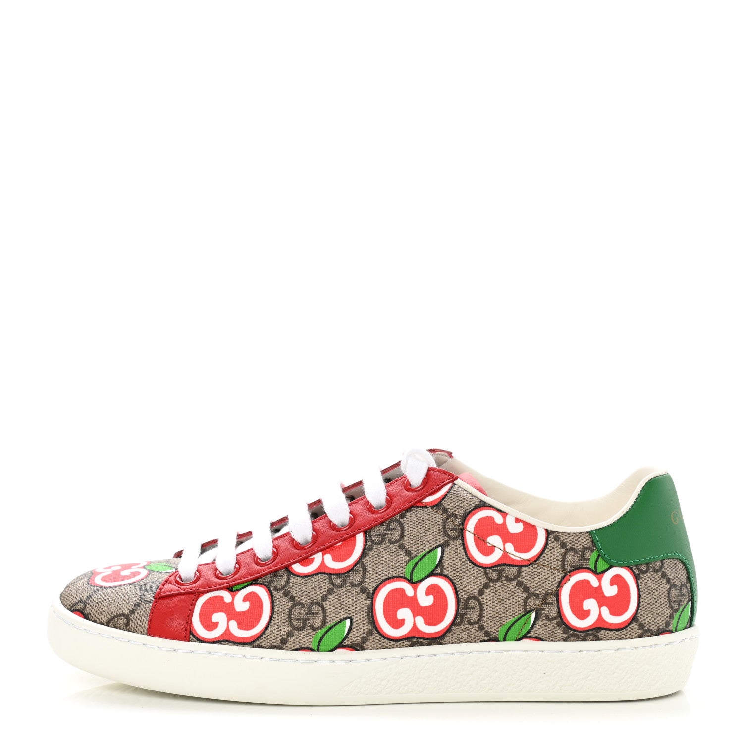 Gucci GG Supreme Monogram Apple Womens Ace Sneakers 35.5 Red 1 of 10