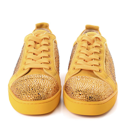 Christian Louboutin Calfskin Veau Velours Strass Louis Junior Flat Sneakers 40 Full Moon 2 of 7