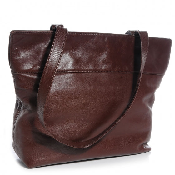 Leather CC Tote Brown