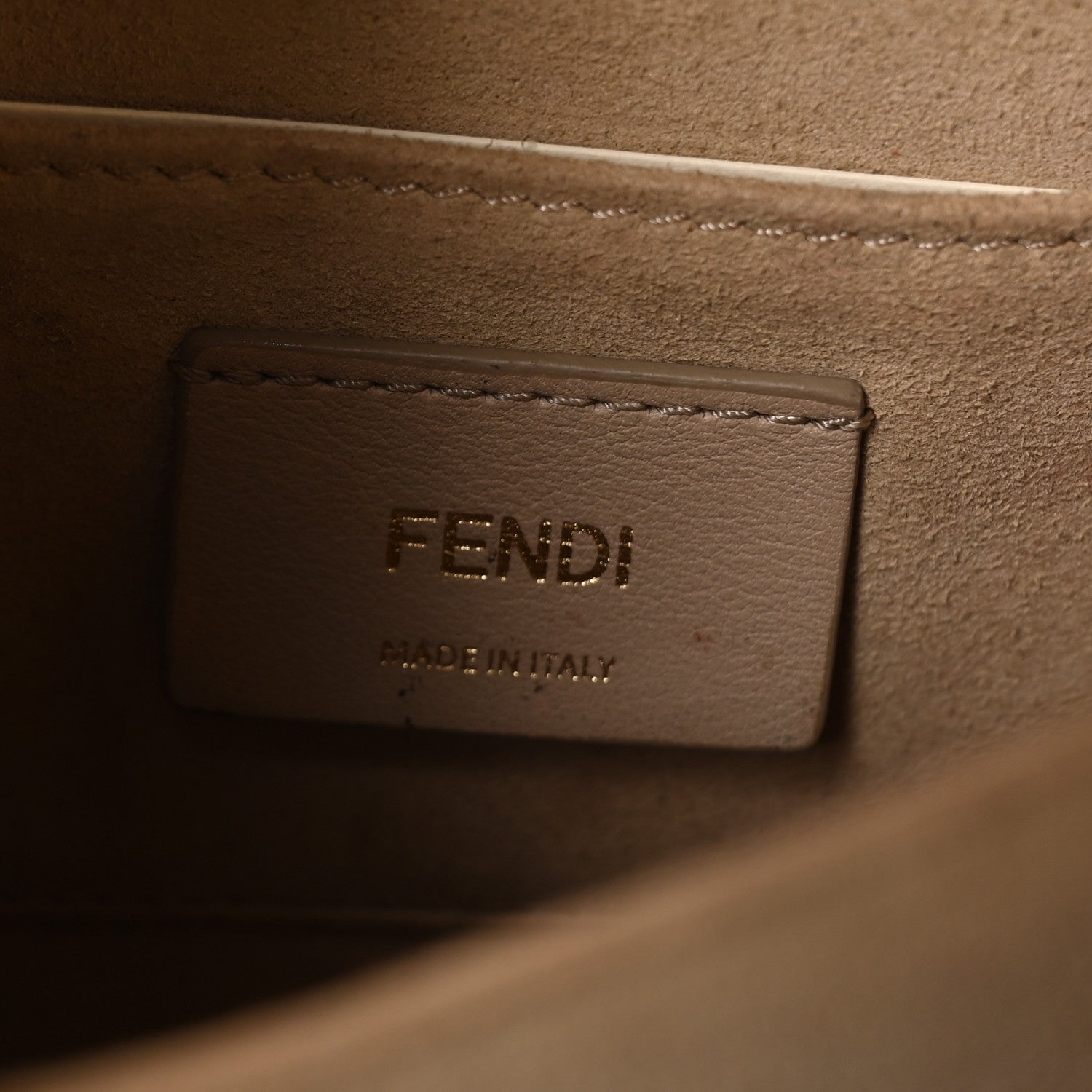 Fendi Vitello Liberty Bi-Color FF 1974 Embossed Small Kan U Shoulder Bag Maya Black 5 of 9