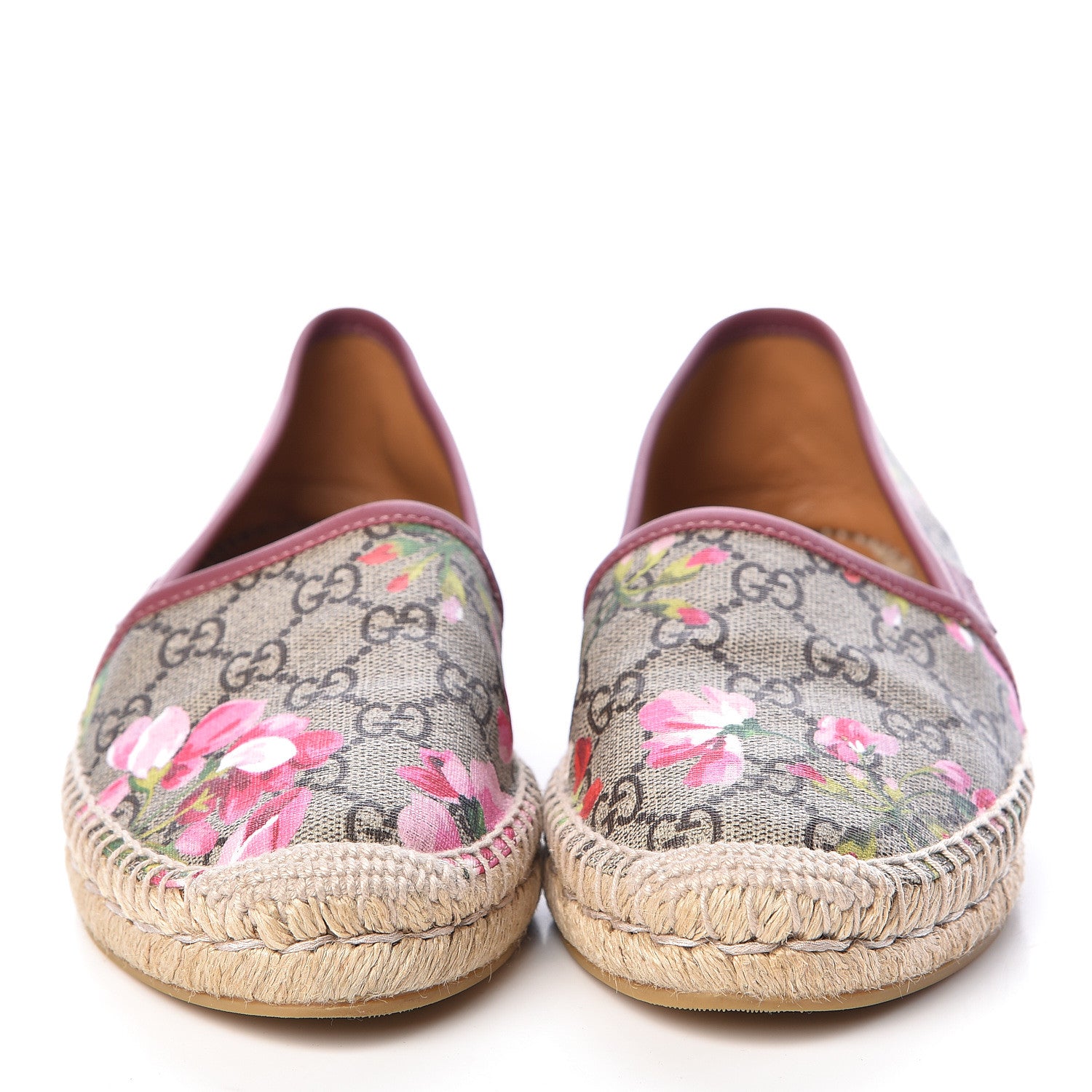 Gucci GG Supreme Monogram Blooms Espadrilles 37.5 Beige Multicolor Dry Rose 2 of 10