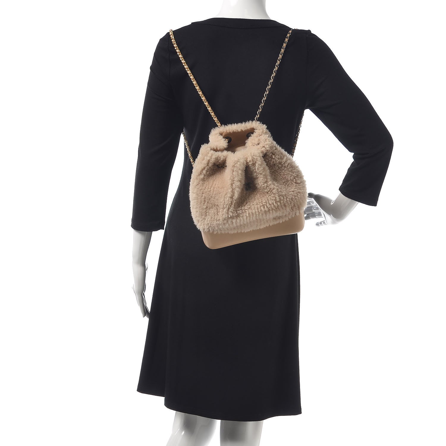 Chanel Shearling Small Gabrielle Backpack Dark Beige 2 of 10
