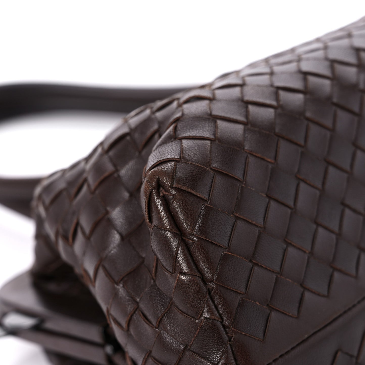 Nappa Intrecciato Frame Shoulder Bag Ebano