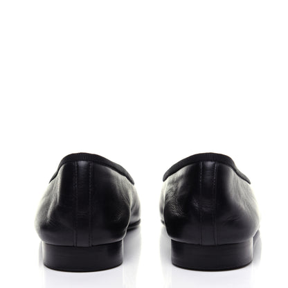 Chanel Lambskin Patent Calfskin CC Cap Toe Ballerina Flats 36 Black 5 of 14