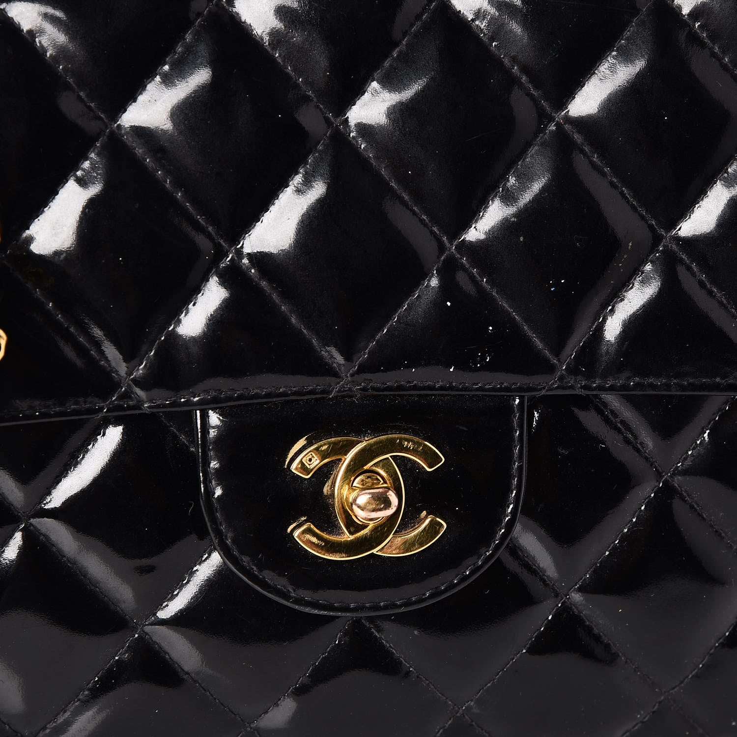 Chanel Patent Quilted Jumbo Double Sided Flap Black 9 of 10