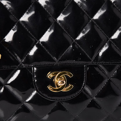 Chanel Patent Quilted Jumbo Double Sided Flap Black 9 of 10