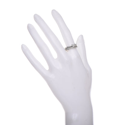 David Yurman Sterling Silver Diamond X Crossover Ring 53 6.5 2 of 4