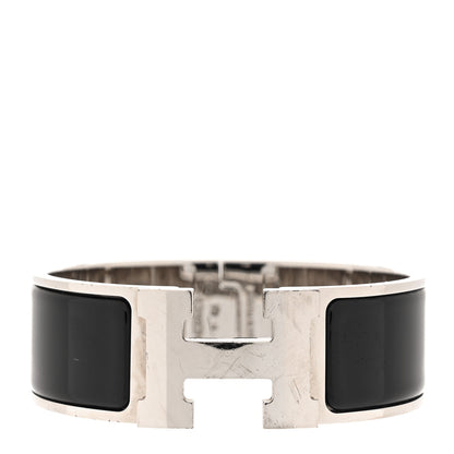Hermes Enamel Wide Clic Clac H Bracelet PM Black 1 of 6