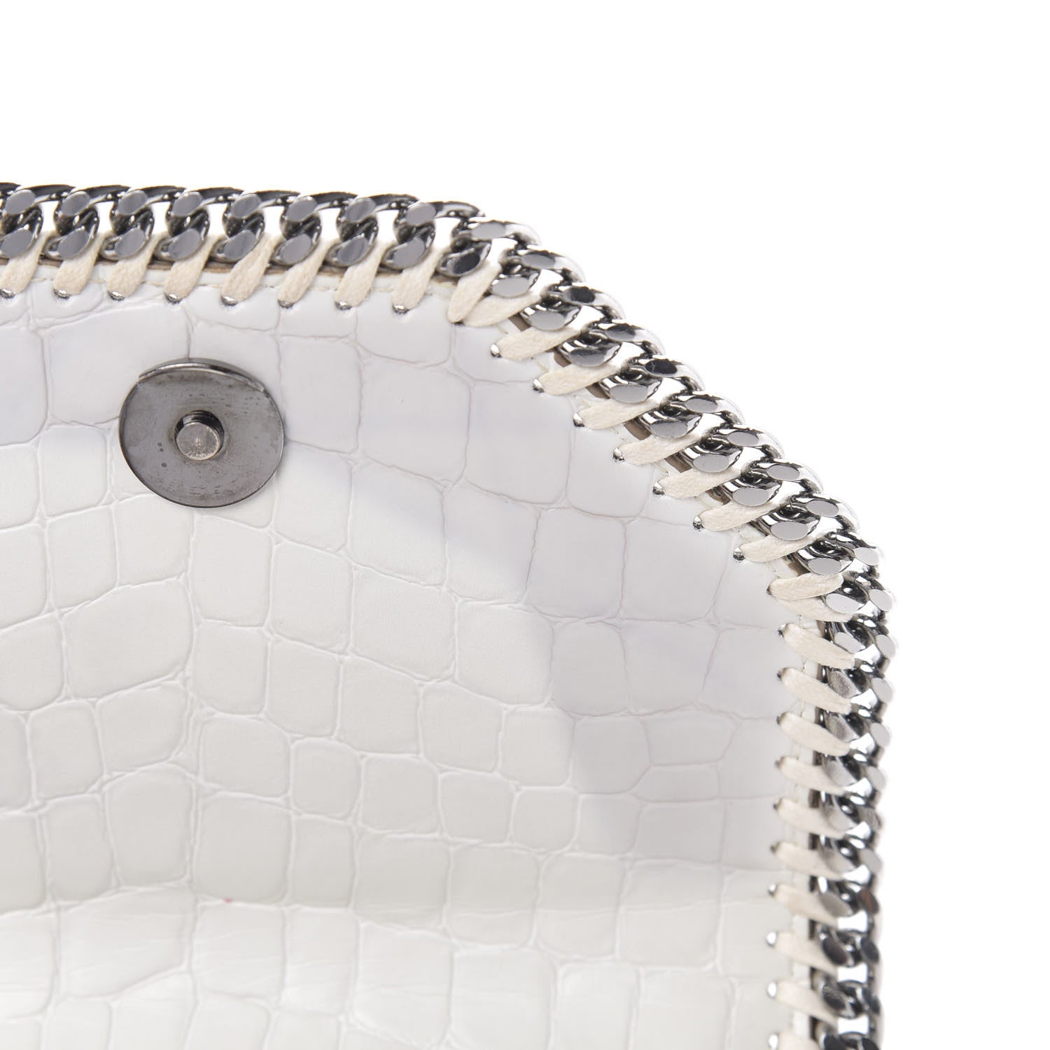 Stella McCartney Embossed Crocodile Effect Medium Falabella Box Shoulder Bag Ivory 12 of 13