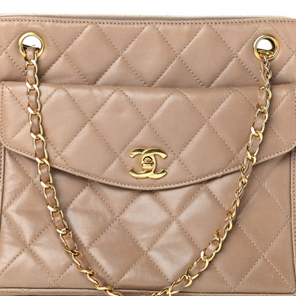 Chanel Lambskin Quilted Flap Shoulder Bag Beige 8 of 10