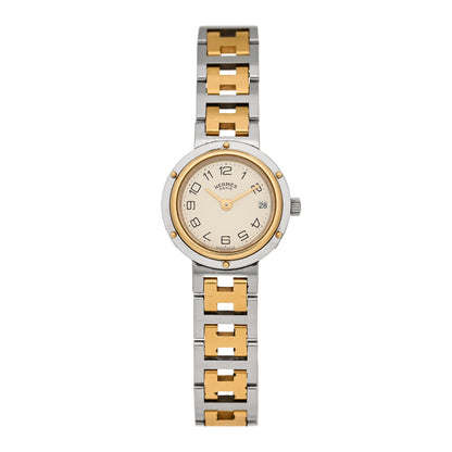 Hermes Stainless Steel 24mm Clipper Quartz Watch Gold 1 of 4