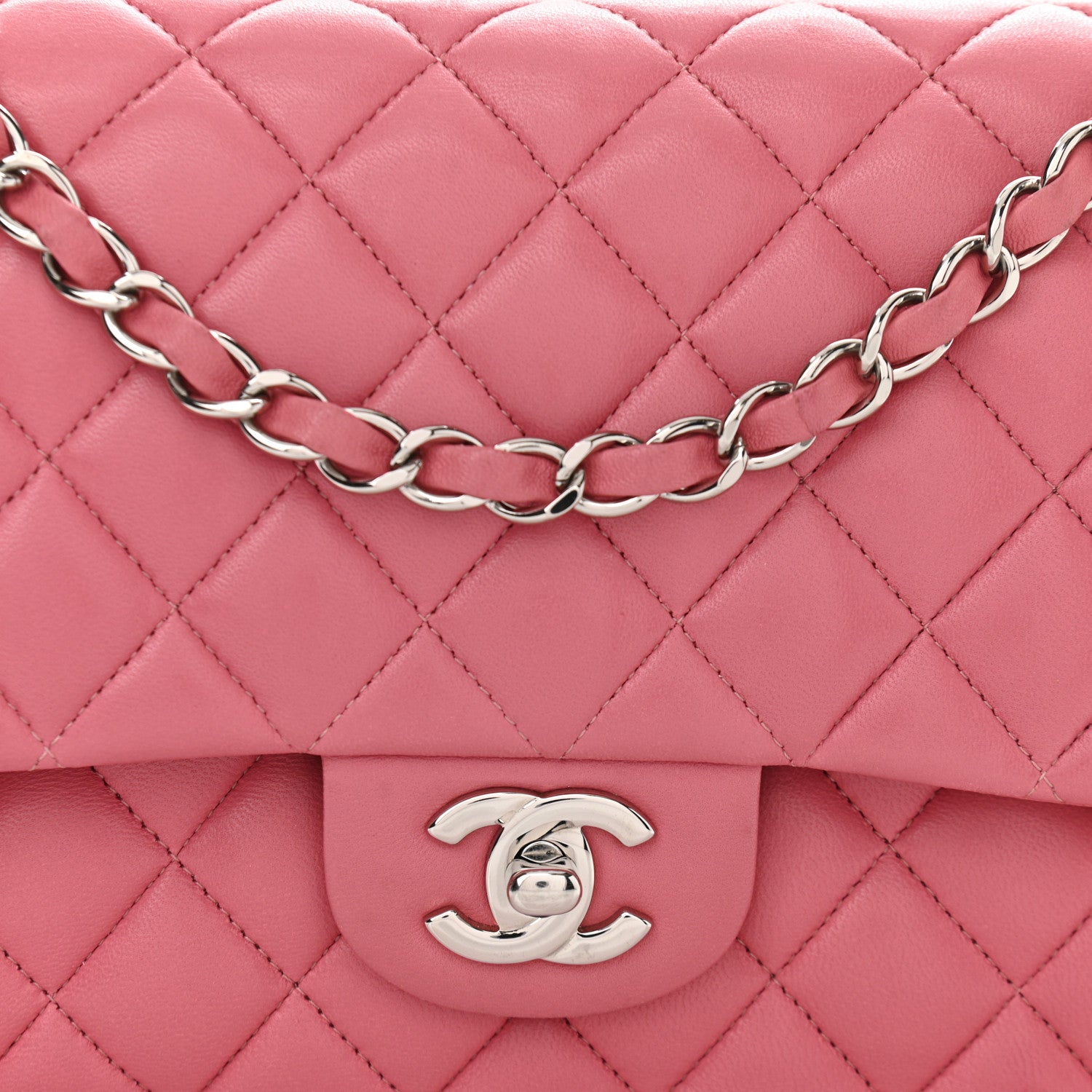 Chanel Lambskin Quilted Medium Double Flap Pink 7 of 11