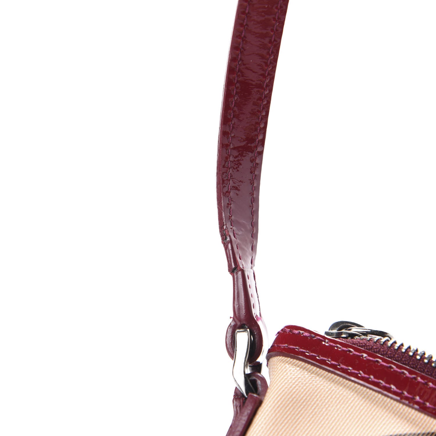 Burberry Patent Nova Check Julia Crossbody Bag Dark Red 9 of 13