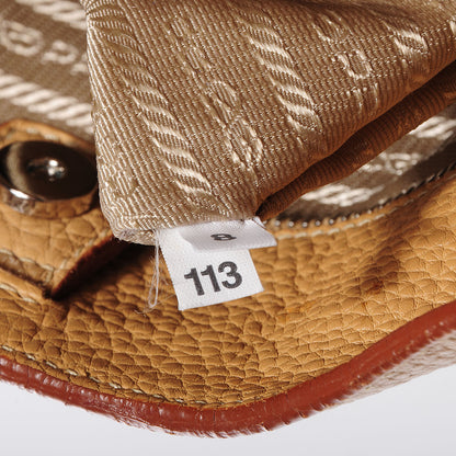 Prada Vitello Daino Buckle Shoulder Bag Sabbia 8 of 10