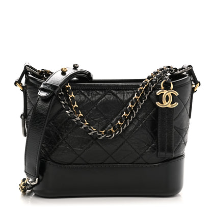 Chanel Aged Calfskin Quilted Small Gabrielle Hobo Black 1 of 19