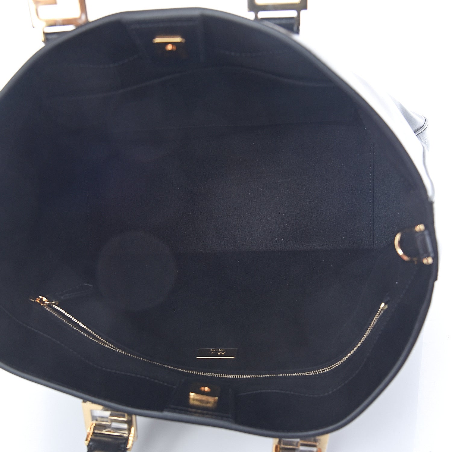 Fendi Vitello Glacier Medium FF Tote Black 4 of 8