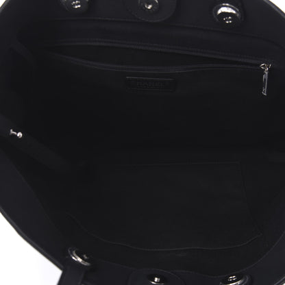 Chanel Grained Calfskin Large Coco Eyelets Shopping Tote Black 5 of 11