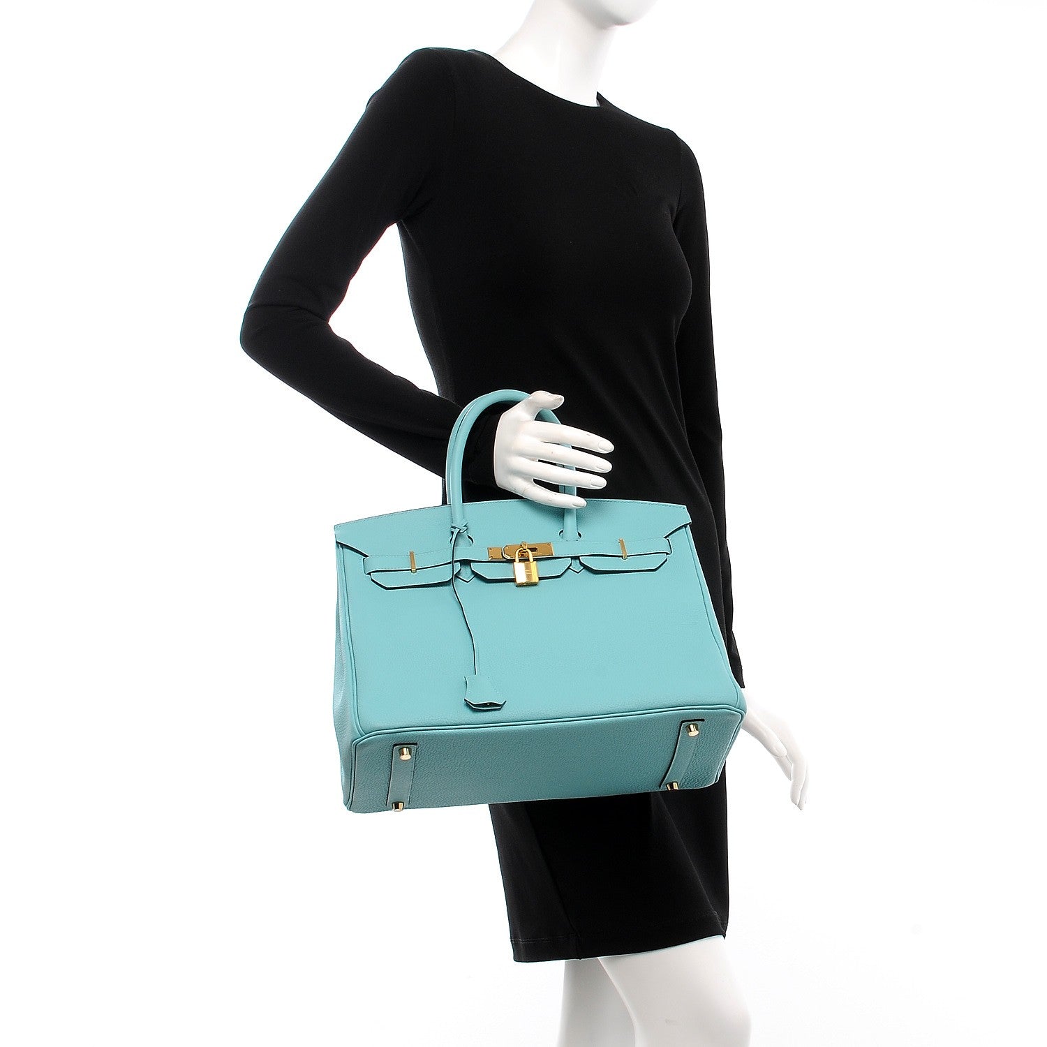 Hermes Togo Birkin 35 Bleu Atoll 2 of 37