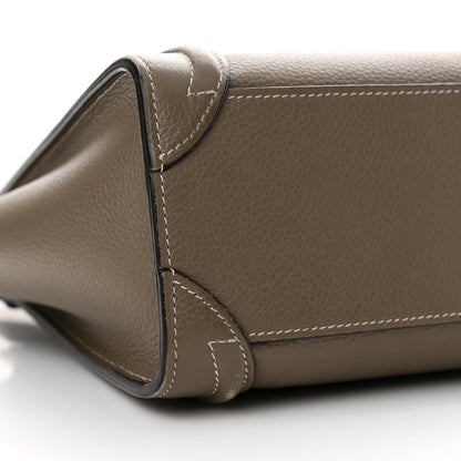 Celine Drummed Calfskin Nano Luggage Souris 10 of 12