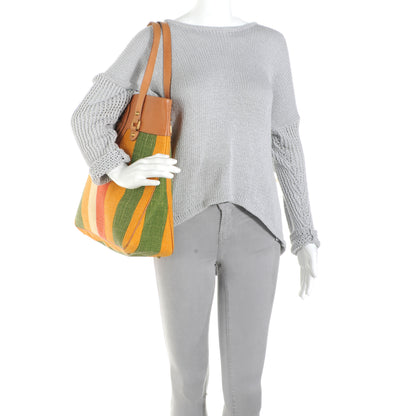 Gucci Canvas Striped Studded Blondie Tote Multicolor 2 of 7