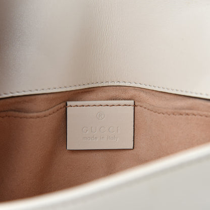 Gucci Calfskin Matelasse Mini GG Marmont Shoulder Bag White 8 of 10