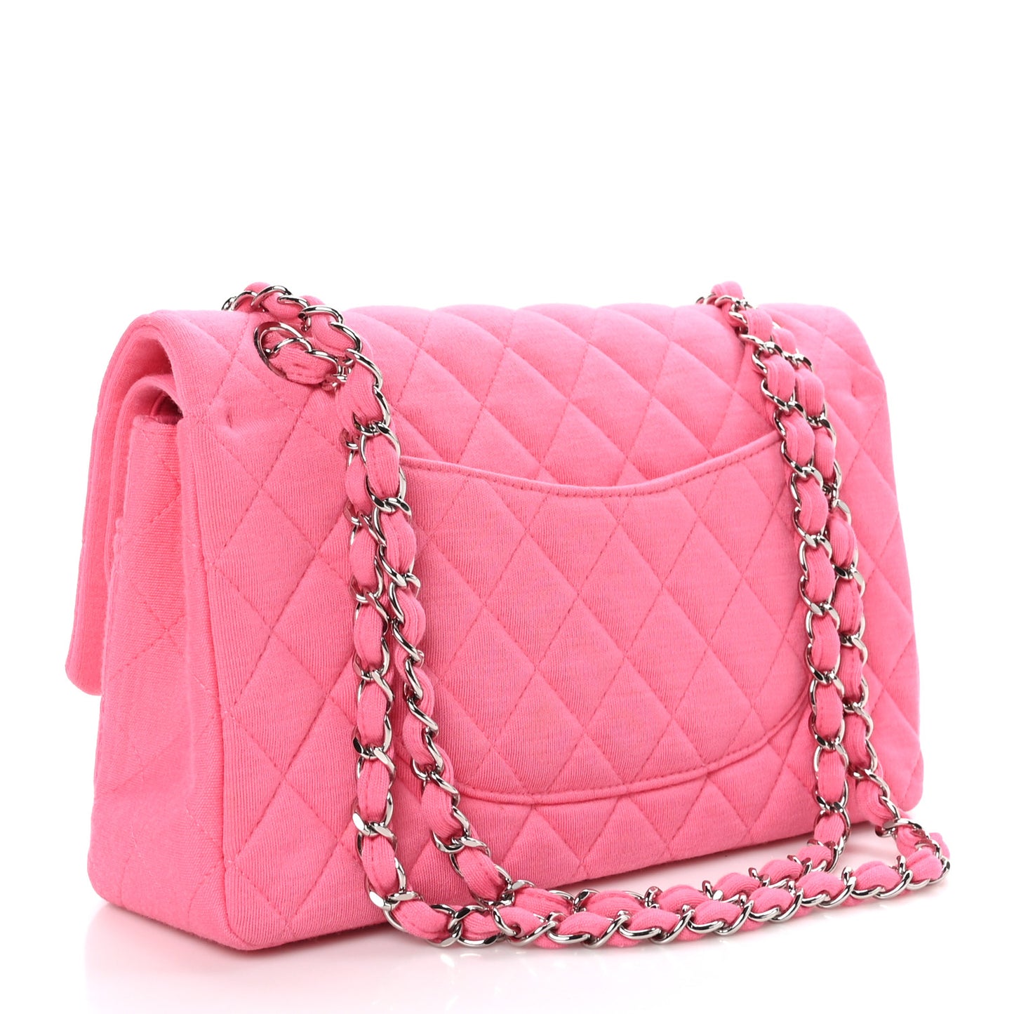 Jersey Quilted Medium Double Flap Dark Pink