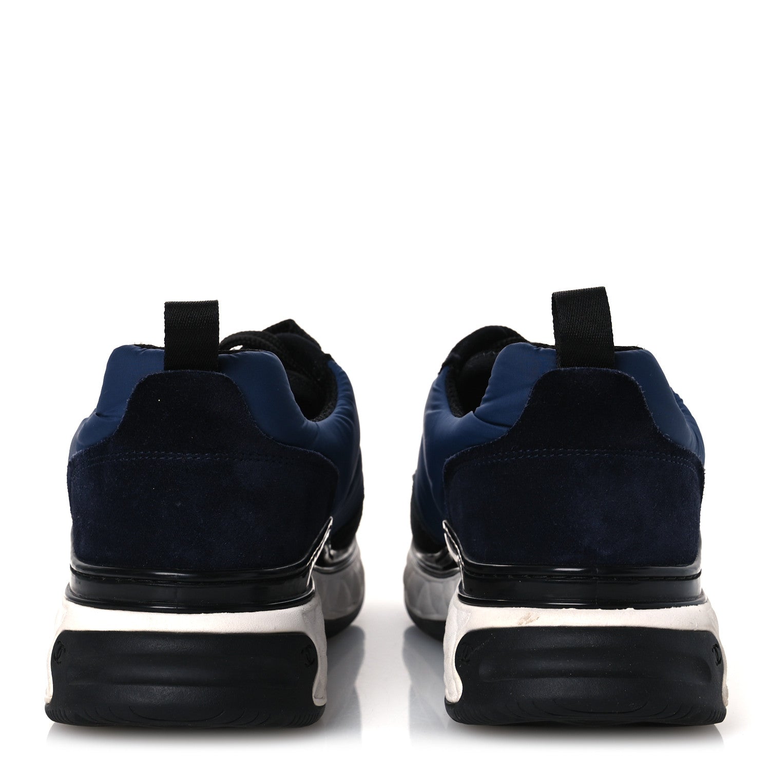 Chanel Nylon Suede Calfskin Womens Logo Sneakers 36 Dark Navy Blue 39 Dark Navy Blue 6 of 12