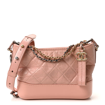 Chanel Aged Calfskin Quilted Small Gabrielle Hobo Pink 1 of 10