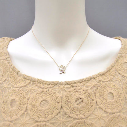Tiffany Sterling Silver Paloma Picasso Pink Sapphire Loving Heart Necklace 2 of 3