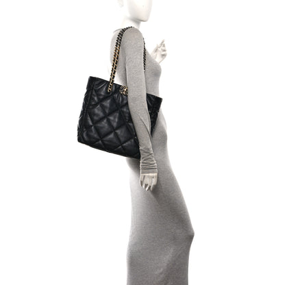 Chanel Lambskin Quilted Chanel 19 Shopping Bag Black 3 of 10